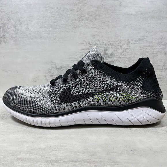 Nike Free RN Flyknit 2018 Running Shoes - Men's Size 12 - Oreo Black White - Picture 1 of 10